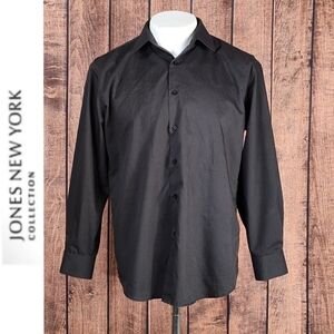 Jones New York Black Slim Fit Stretch Mens Dress Shirt
